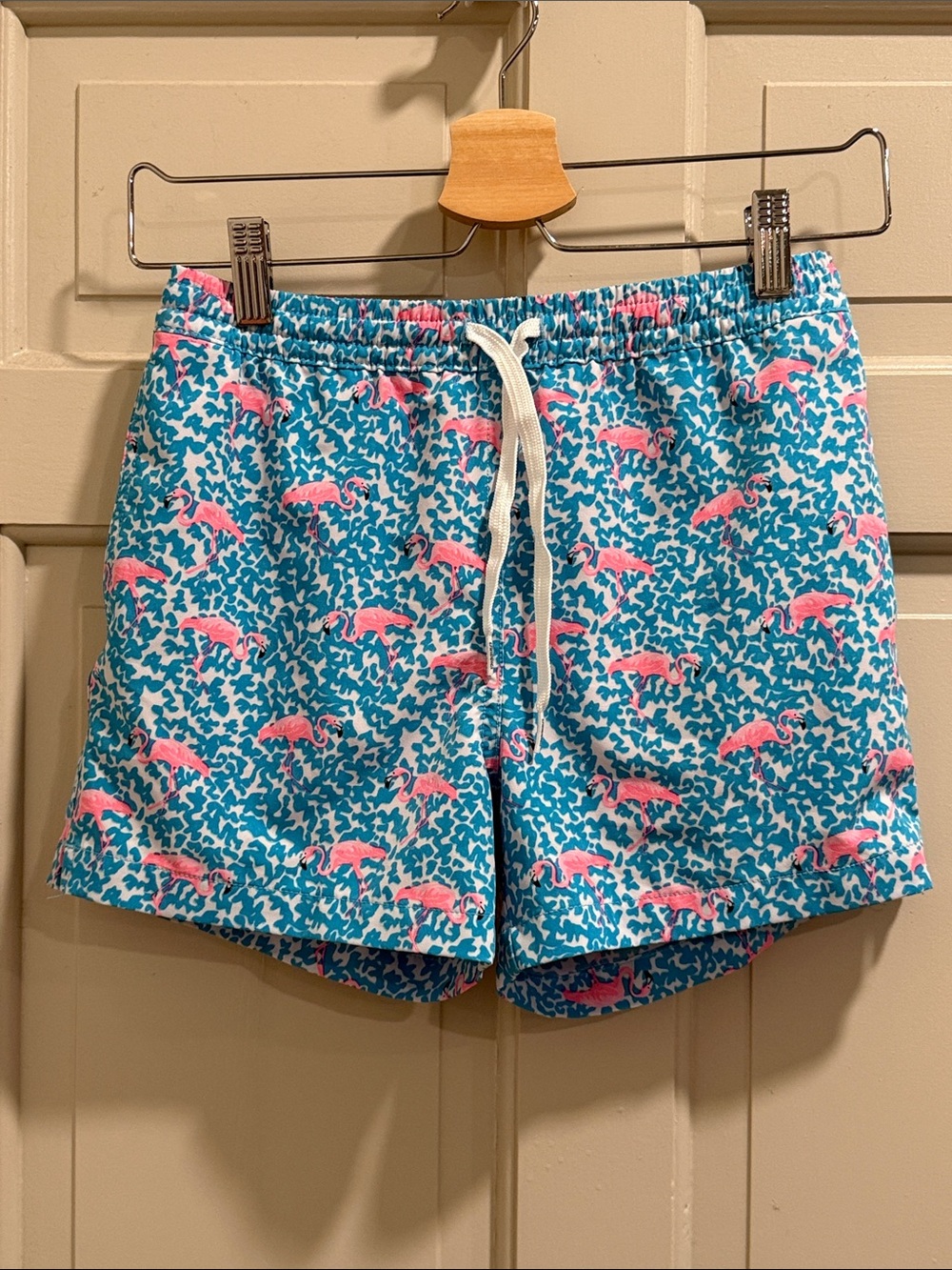 Chubbies Youth Blue & Pink Flamingo Print Swim Shorts Size 10/12